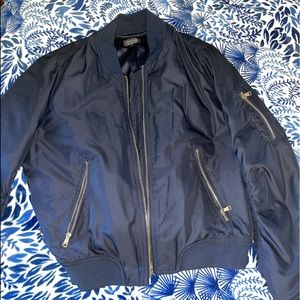 Navy Blue bomber jacket from top shop.